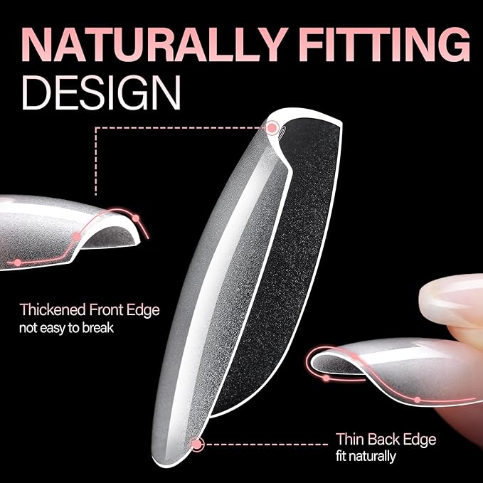 AILLSA Medium Coffin Nail Tips - Pre-shaped False Nail Tips Full Cover Matte Thickened Nails Tips, Fake Nails 450pcs 15 Sizes for DIY