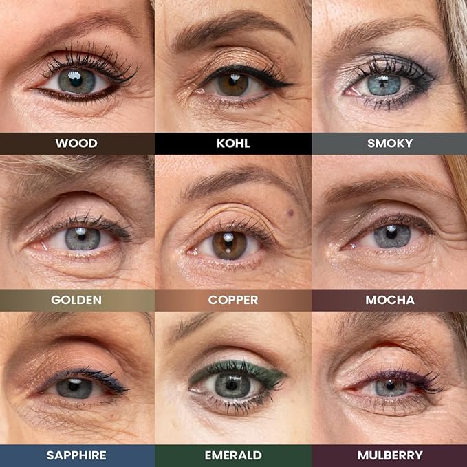 PRIME PROMETICS PrimeEyes Glide Eyeliner for Mature Women – Waterproof, Long-Stay and Mess-Proof – Gel Creme Texture, Discreet Sharpener and Effective Smudger (Emerald)