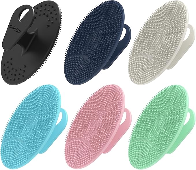 Face Scrubber 6 Pack, BEAUTAIL Silicone Manual Facial Cleansing Brush for Men Women, Gentle Face Scrubber Exfoliator, Skin Care Exfoliating Face Brush