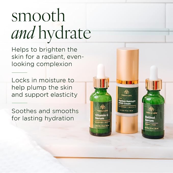 Tree of Life Beauty Ultimate Skin Care Set, Brightening, Firming, Hydrating, Moisturizing, Brightening, Complete Face Care Regimen - Rejuvenation Collection 3pack