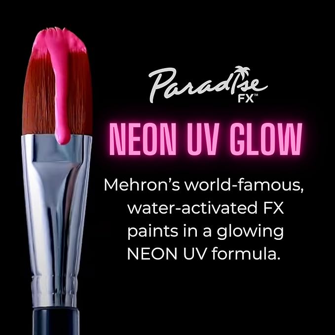 Mehron Paradise FX UV Neon Glow – Neon UV Intergalactic 1.4 oz | Water Activated Black Light UV Paint for Raves, Costumes, SFX, Halloween, Stage, Theater & Cosplay