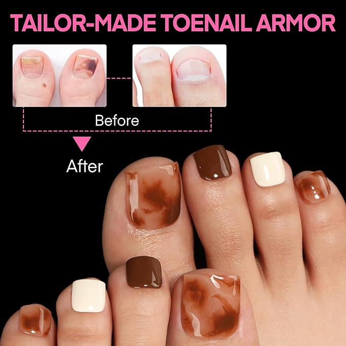 UNA GELLA Square Toe Nail Tips 216Pcs 15Sizes Full Cover Long Wider Toe Nail Tips Soft Gel Pre-etched Double Matte Fake Toe Nails Press Ons For Big Toe Nail Extensions Home DIY Nail Salon Soak Off