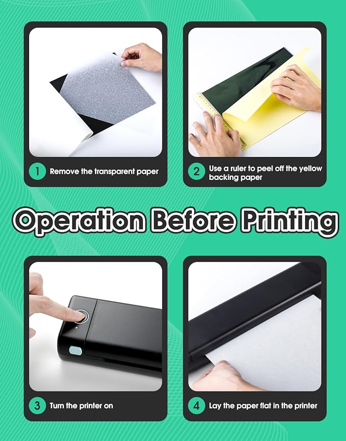 Phomemo M08F Wireless Tattoo Transfer Stencil Printer, Thermal Tattoo Machine with 10pcs Free Stencil Paper, Portable Printer Kit for Artists & Beginners, Compatible with Smartphone & PC