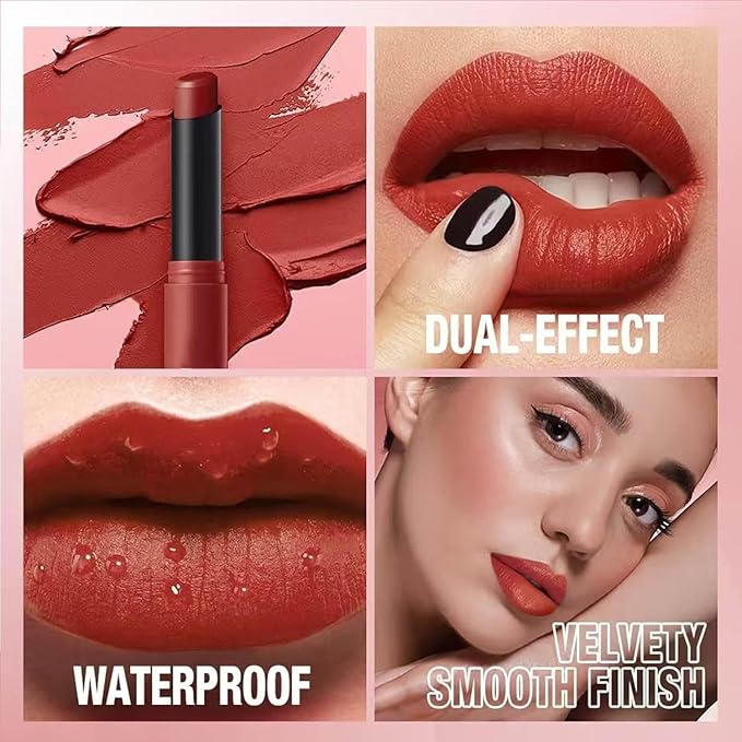 Brown Lipstick For Women Matte Highly Pigmented Lip stick Hypoallergenic Waterproof Long Lasting Lipsticks Quick Makeup Lightweight Portable # 06