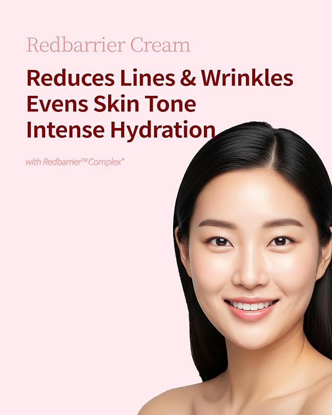 Redbarrier Cream | Anti-Aging Face Moisturizer with Peptides & Ceramides for Wrinkles & Skin Barrier Repair | Vegan Korean Skincare to Firm, Hydrate & Restore Radiance, 1.69 fl. oz.