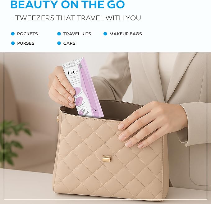 Tweezers for Facial Hair Women, Professional Precision Eyebrow Tweezers for Women and Men, Sharp Stainless Steel Slanted Tip for Hair Removal, Eyebrows and Ingrown Hair