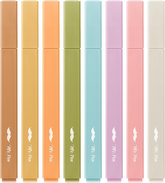 Mr. Pen- Aesthetic Highlighters, 8 Pack, Chisel Tip, Moss Garden, Cute Highlighters Assorted Colors, Back to School Supplies