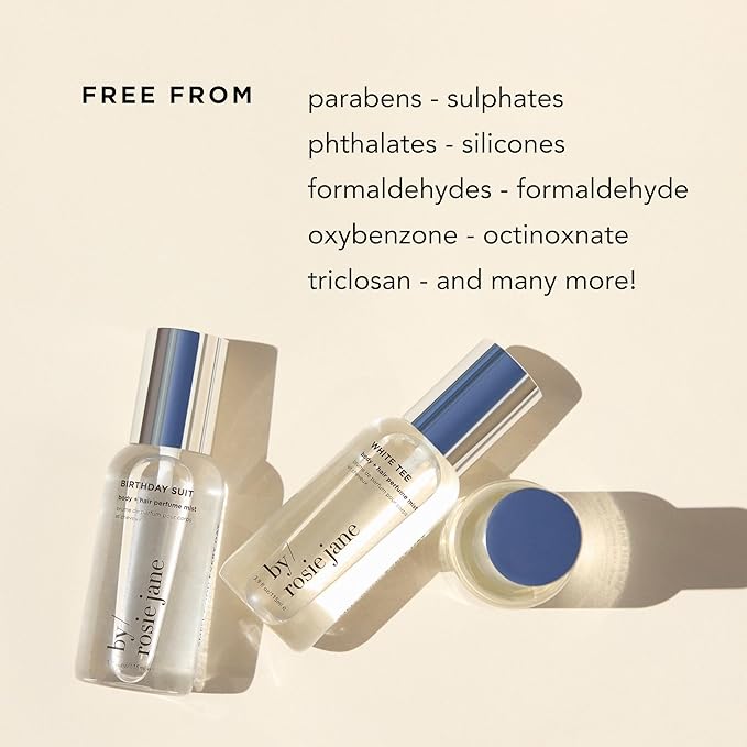 By Rosie Jane Body & Hair Perfume Mist (Beach Baby) - Clean Hair & Body Mist for Women - With Notes of Orange Spritz, Ocean Water & Ylang Ylang (115ml)