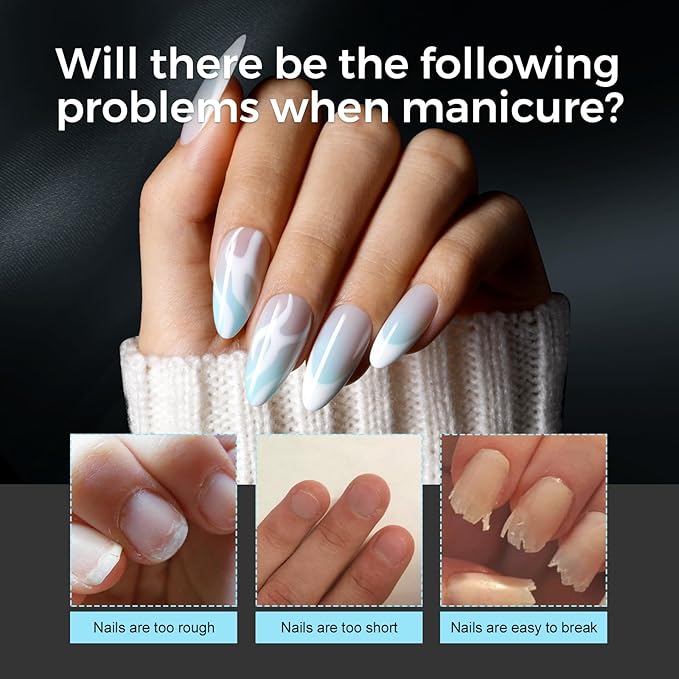 TOMICCA Almond Gel Nail Tips, Half Matte Pre Shaped No Filing Medium Almond Nail Tips, 240 Pcs Gel Tips 12 Sizes, Clear Acrylic Tips for Nail Art, Nail Extension at Home, For Beginners