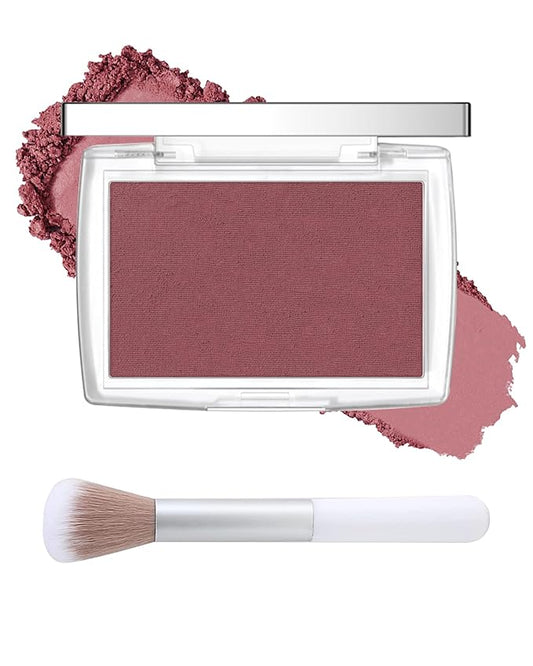 Powder Blush Palette, Matte Powder Makeup Blush for Cheeks, Natural Glow Face Blush Contour Palette, Lightweight, Smooth, Highly Pigmented Buildable Color, Long-lasting All-Day Face Enhancing -#Berry