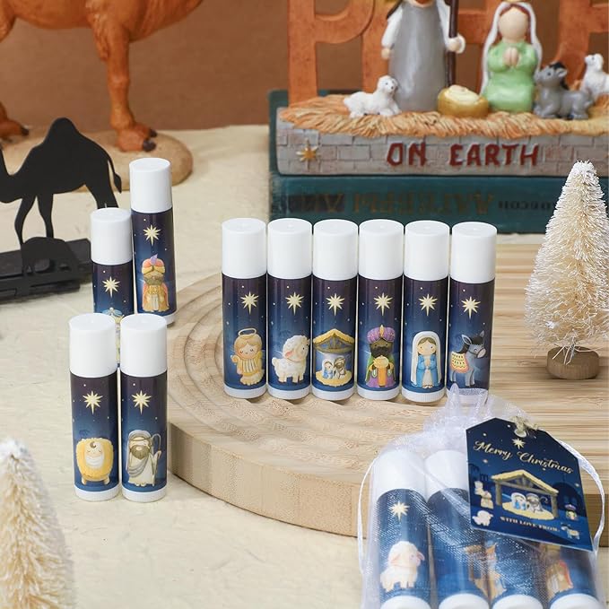 Dunzy 50 Sets Nativity Lip Balm Supplies