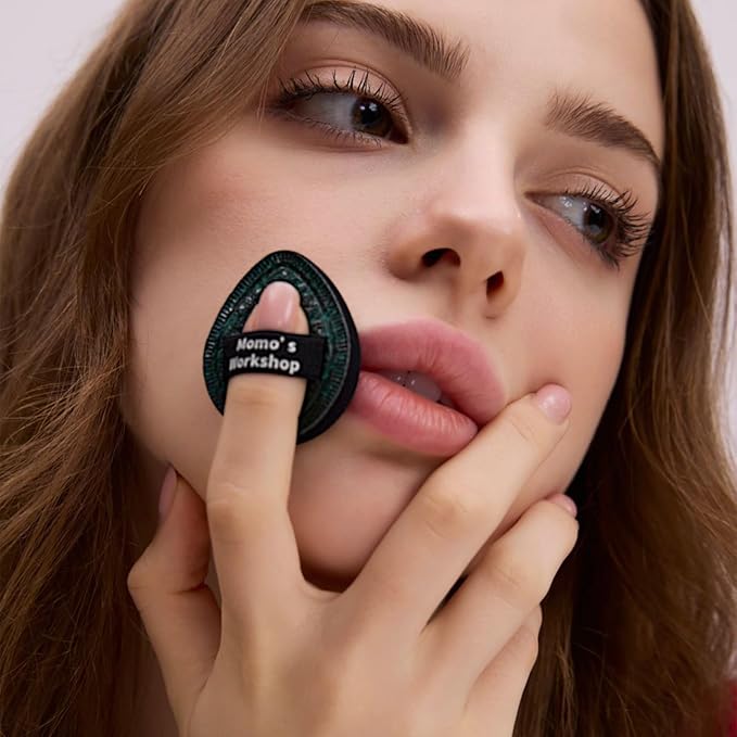 Mini Denim Makeup Sponge Set, Multi-Use Mini Makeup Blenders Sponge for Liquid/Cream/Concealer/Blush/Highlighter, Perfect for Detail Work & Travel,5PCS Mini Concealer Puffs with Storage Case