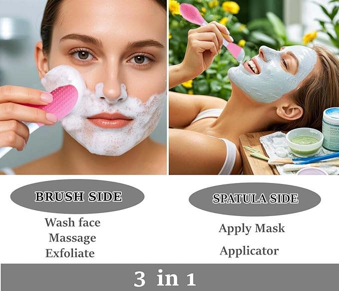 Facial Cleansing Brush pore scrubber for face,silicone face pore cleaning brush nose scrubber for blackhead,Face Mask Brush & Face Scrubber, For Exfoliating, Massaging,DIY Mask