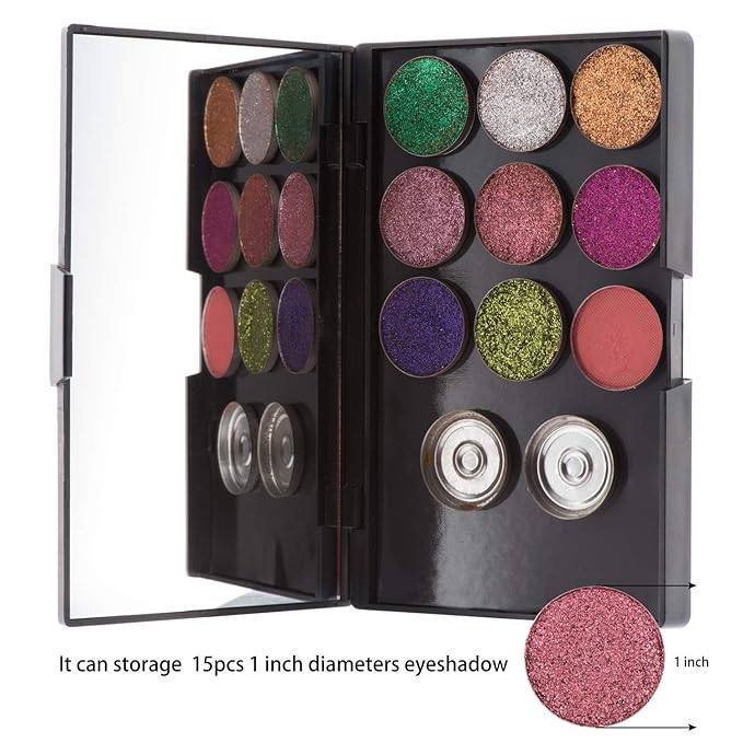 Empty Magnetic Plastic Eyeshadow Makeup Palette with 15Pcs