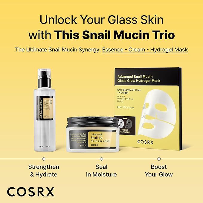 COSRX Snail Mucin 92% Face Moisturizer, 3.52 Oz, Lightweight Moisturing Cream for Soft, Glowy Skin, Korean Skin Care, Korean Moisturizer Face Cream, Stocking Stuffers for Women