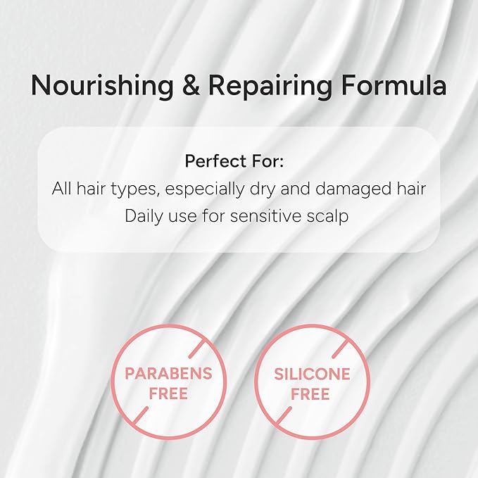 Korean Hair Repair Shampoo – Strengthens & Revitalizes Damaged, Hydrolyzed Proteins, Ceramide & Jojoba Oil – Hypoallergenic, pH-Balanced – White Floral Musk, 500ml / 16.9 fl oz