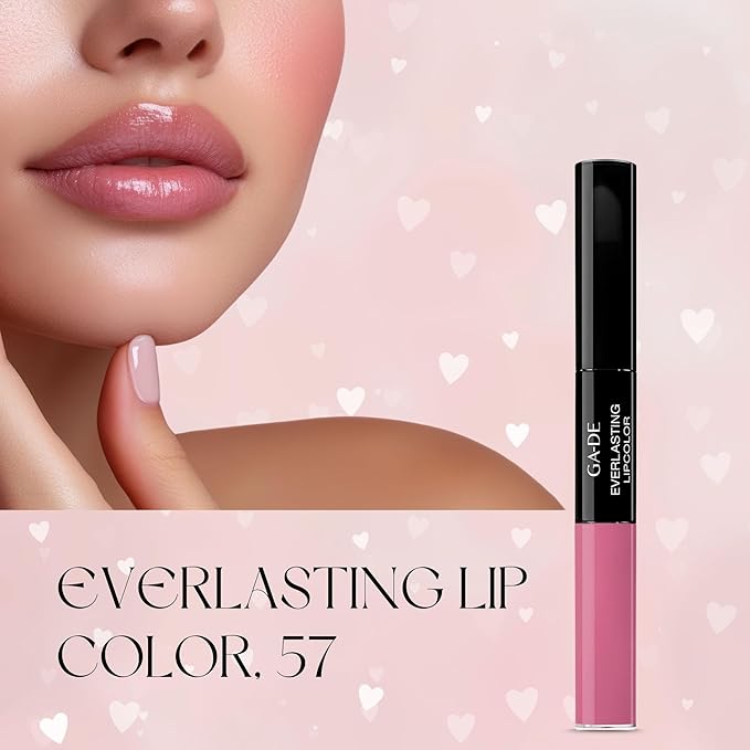 GA-DE Everlasting Lip Color, 57 - Full Coverage, Non-Oily, Moisturizing, Long Lasting Lipstick - Dries Quickly into Ultra-Thin Film - 0.28 oz