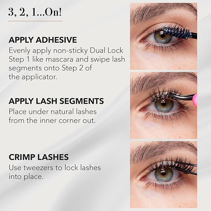 Pro Lash SoftWear Starter Lash Clusters Kit - Seamless, Lightweight Lashes - 7-Day Eyelash Extensions - 3 Sets of False Eyelashes Plus Adhesive, Remover, Tweezers - Volume Shorties No. 06 Black