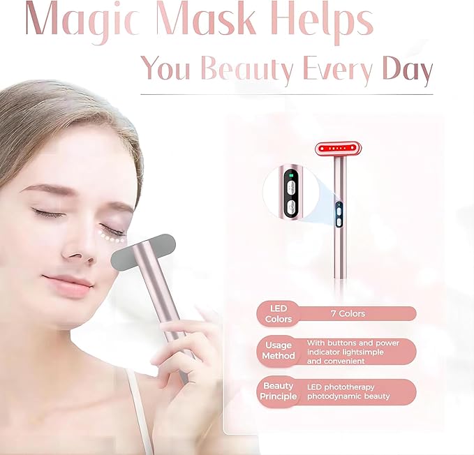 Red-Light-Therapy-for-Face, 7 in 1 LED Light Therapy Eye Equipment for Skin Care at Home Red Light Therapy Face Massager Skin Rejuvenation Light