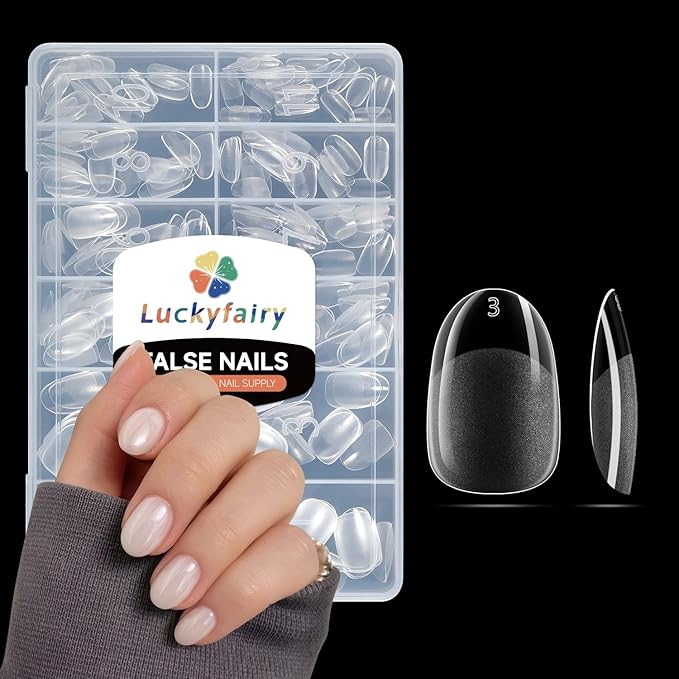 Short Oval Round Nail Tips: 360Pcs Soft Gel Pre-shaped Full Cover Half Matte Short Oval Gel Nail Tips Press on Fake Nails Acrylic for Nail Extension DIY Salon 12 Sizes