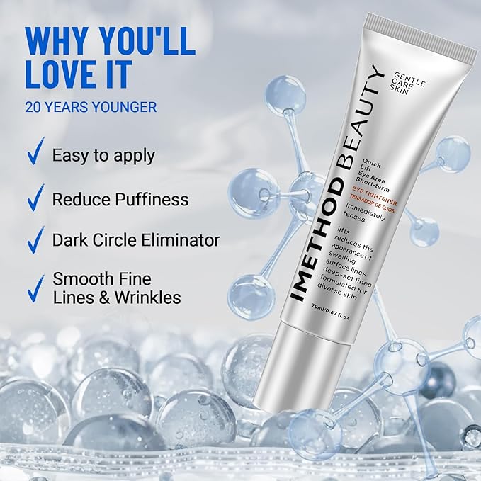 iMethod Perfection Eye Tightener - Temporary Eye Tightener Cream, Under Eye Cream Reduces Dark Circles & Puffiness, Instant Firming Formula for Fine Lines & Wrinkles, 20ml