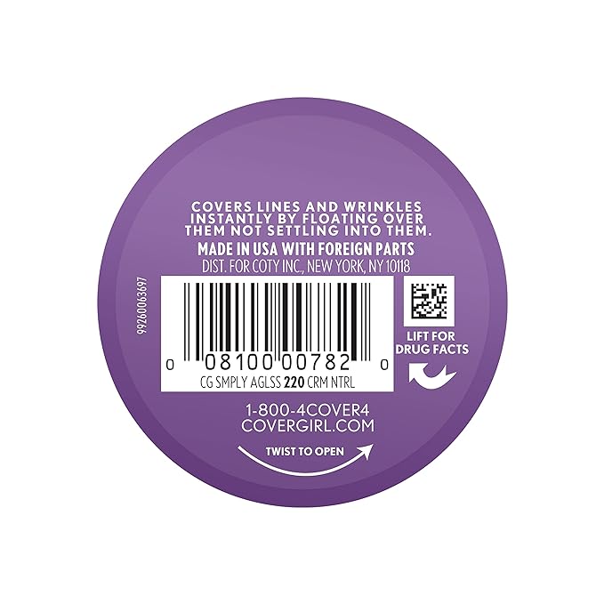 COVERGIRL & Olay Simply Ageless Instant Wrinkle-Defying Foundation, Creamy Natural 0.44 Fl Oz (Pack of 1)