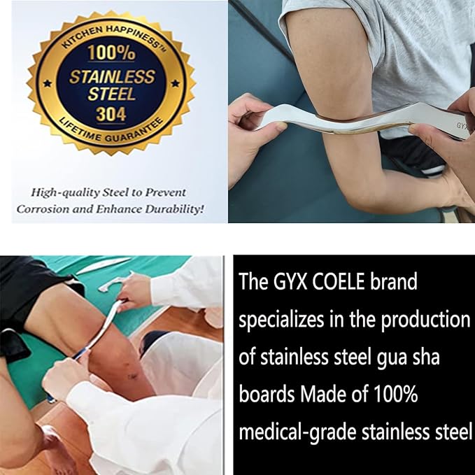 Professional Muscle Scraper Tool Set, 4-Piece Stainless Steel IASTM Tools with Storage Case, Physical Therapy Massage Tools for Muscle Recovery