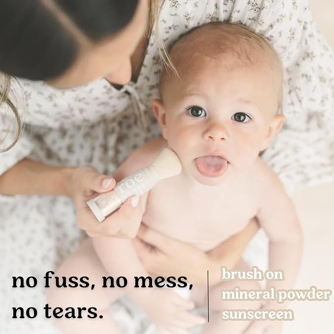 Roe Wellness- Kids SPF 50 Brush On Mineral Sunscreen Powder EWG, Reef-Friendly, Easy to Apply for Kids, Babies & Parents