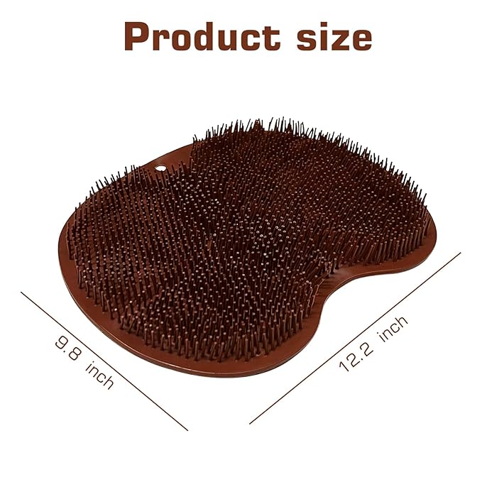Shower foot scrubber mat back