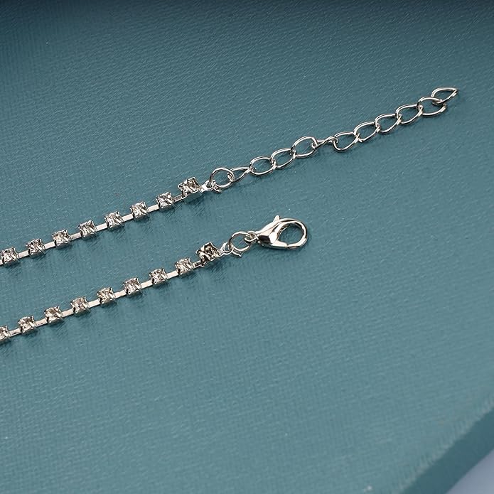 Boho Crystal Thigh Chain Silver Body Chain Leg