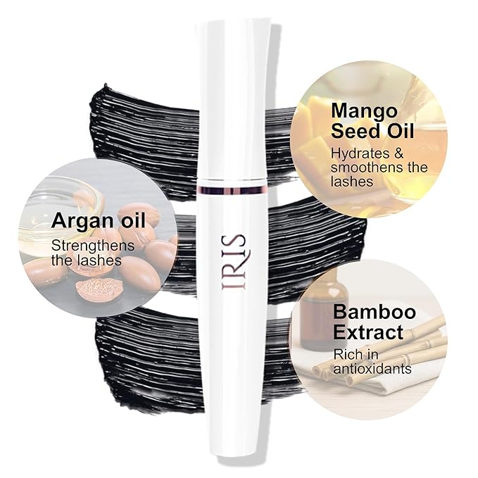 IRIS - Volumizing Mascara (12 Hrs Hold) | Lash Growth Formula - Dermatologically & Ophthamologically Tested | Smudgeproof and LightWeight | Black 12 ml