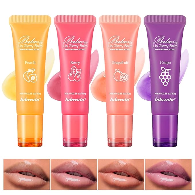4Pcs Lip Glowy Balm | Lip Grapefruit)