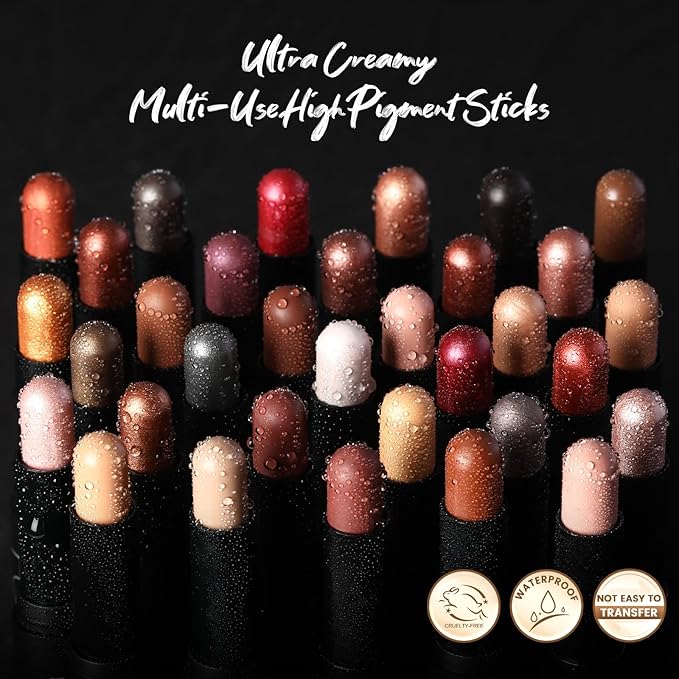 FOCALLURE 3PCS Cream Matte and Shimmer Eye Brightener Stick,Light to Dark Orange Eyeshadow Pencil,Long Lasting Eye Shadow Highlighter Stick Makeup,Gold Rush