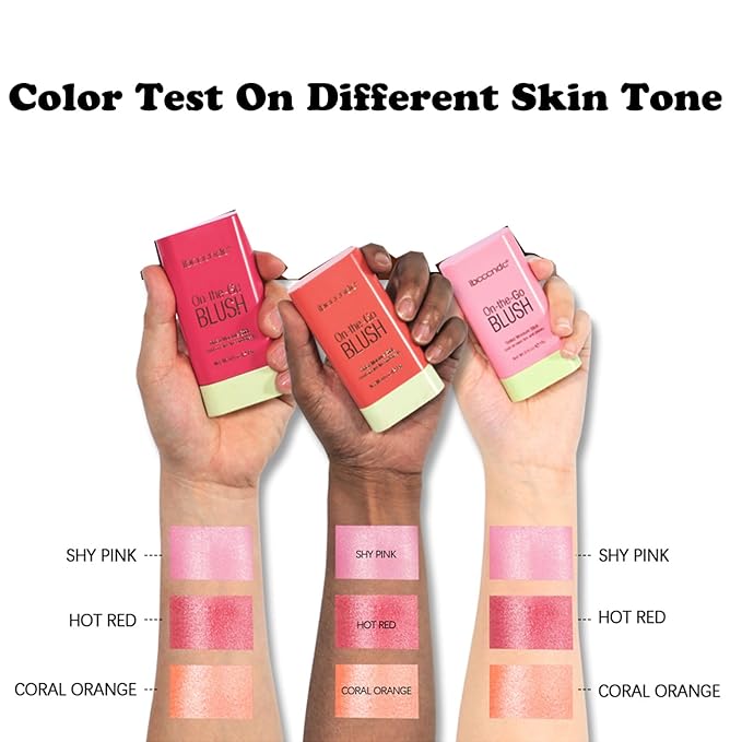 Cream Red Blush Stick,Multi-Use Makeup Milk Blush Stick,Long