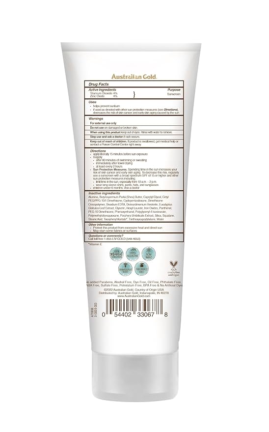 Australian Gold Botanical SPF 50 Tinted Mineral Sunscreen for Face, Non-Chemical BB Cream, Water-Resistant, Matte Finish, For Sensitive Facial Skin, Medium to Tan Skin Tones, 3 FL Oz