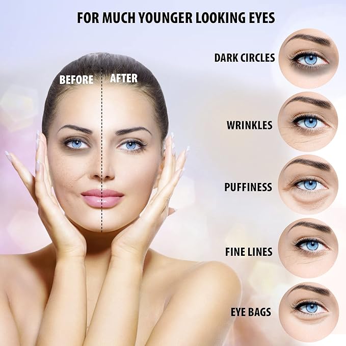 Under Eye Hydrogel E.G.F Eye Patches, 100% VEGAN CERTIFIED, Anti-Wrinkle Eye Patch, Treatment for Puffy Eyes, Eye Bags, Dark Circles Under Eye, Puffiness, Eye Patch with Hyaluronic Acid and