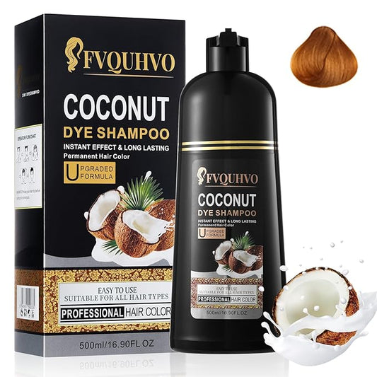 Blonde Hair Dye Shampoo, Hair Color Shampoo for Women Men, Coconut Dye Shampoo, Long Lasting Brown Hair Dye, Colors in Minutes, Champu Para Pintar el Cabello, Easy to Use