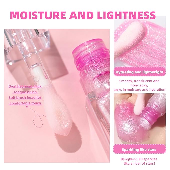 Magic Color Changing Moisturizing Lip Glow Oil Plumping Glimmer Glow Lipstick, Hydrating Lip Gloss Lip Care, Long Lasting Non-sticky Fresh Texture Lip Oil (Color Changing 04)