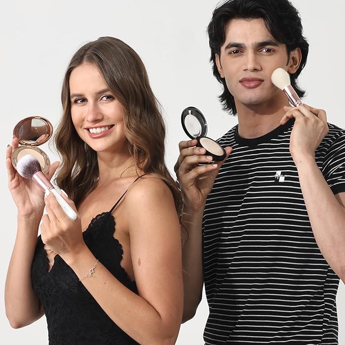 Pro makeup Artist Brushes Set 32Pcs Luxury Goat Hair Horse hair Makeup Brush Set eye and face brushes for every possibility By Bueart Design (Pearl White)