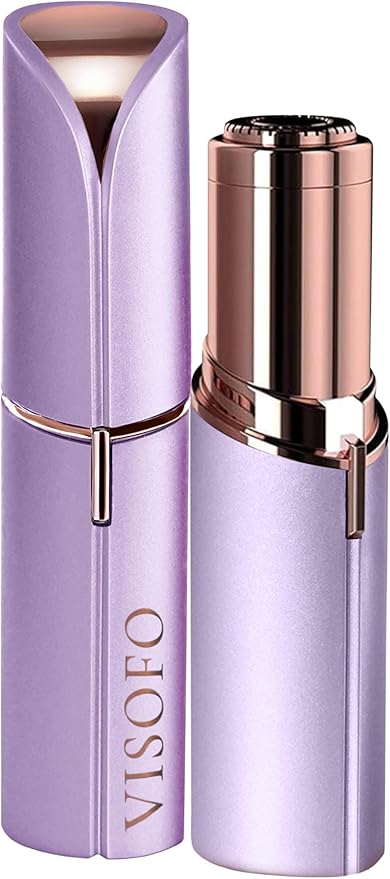 Facial Hair Removal for Women | Electric Razor Device Small Mustache Dermaplaning Remover Tools Tweezers Epilator Trimmer Face Dermaplane Shavers Beauty Gadgets Set Accessories by VISOFO (Amethyst)