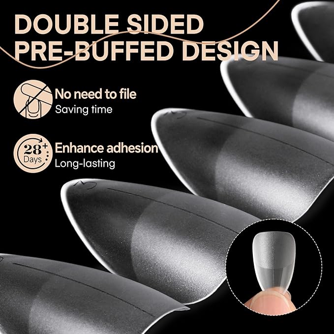 Short Almond Gel Nail Tips: 360Pcs Pre-Shape Short Nail Tips Almond Shape 15 Sizes Matte Full Cover Clear False Fake Nails for Extension Home DIY Salon