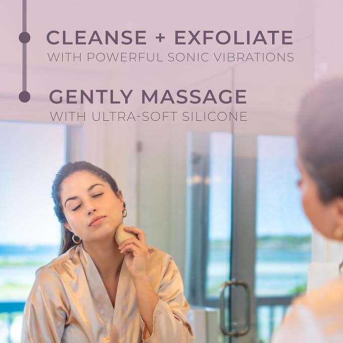 Facial Cleansing Brush | Waterproof Silicone Face Scrubber | Sonic Ultra-Soft Exfoliator | Deep Pore Cleansing Massager | Skincare | Beauty Mother's Day Gift for Women