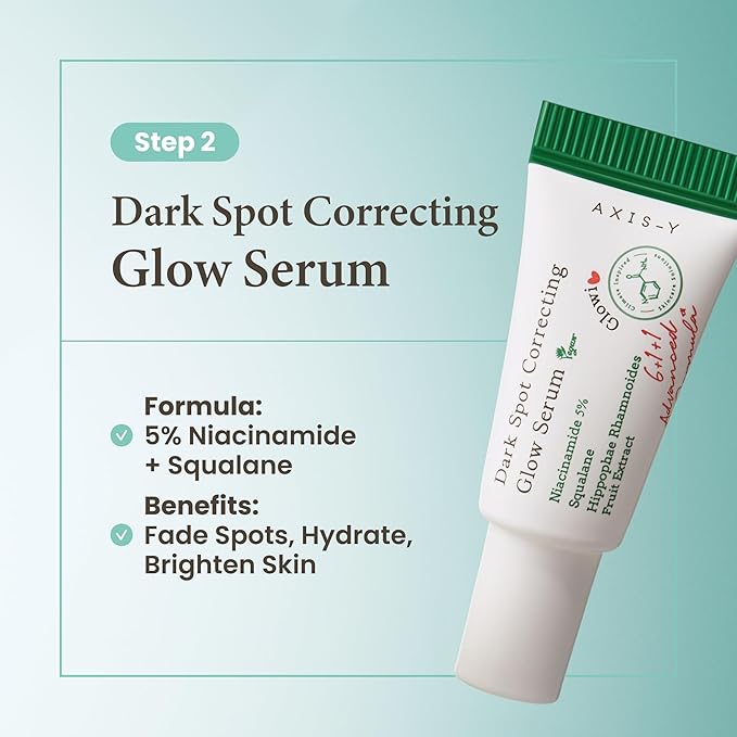 AXIS-Y The Mini Glow Trio Dark Spot Correcting Travel Size Gift Set - Toner 0.41 fl. oz., Serum 0.169 fl. oz., Cream 0.169 fl. oz. - Vegan Korean Skin Care