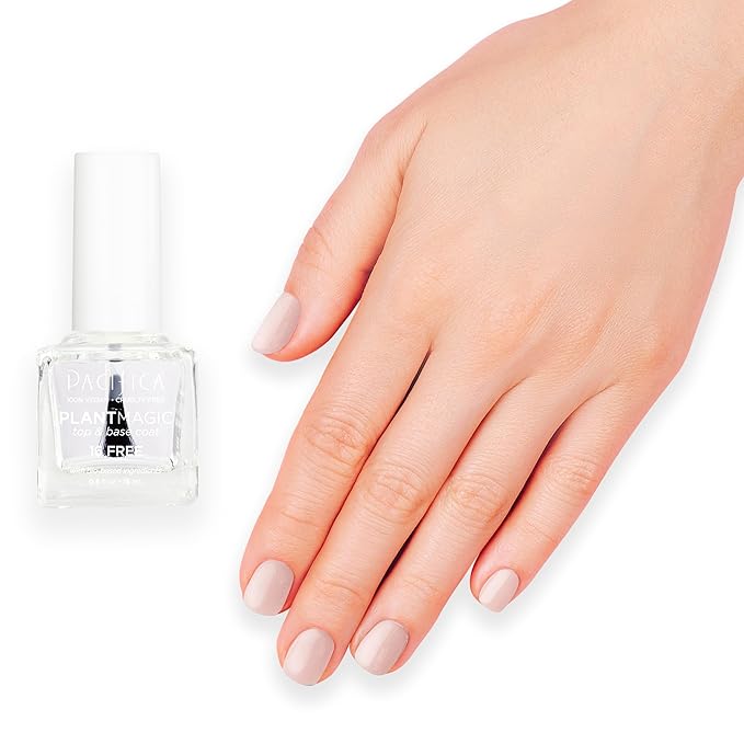 Pacifica Natural Base and Top Coat Breathable Clear Coat, Long-Lasting for Glossy Nails, Vegan & Cruelty-Free