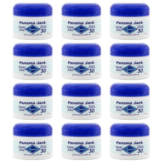 Panama Jack Sport Zinc SPF 30 Broad Spectrum Sunscreen Lotion, Water Resistant (Pack of 12)