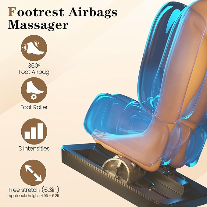 4D Massage Chair Full Body, Zero Gravity SL-Track Shiatsu Massage Chair Recliner, 15 Modes, Airbag Massage, with Heat Body Scan Bluetooth Foot Roller, AI Control