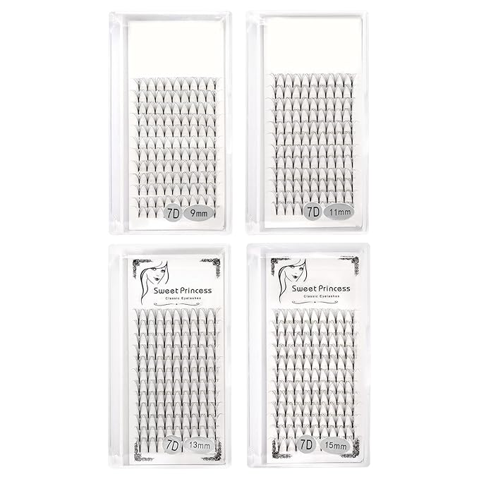 12rows 120pcs 10D Premade Volume Fans Eye Lashes Extensions Thickness 0.07mm D Curl Black Soft Individual False Eyelashes Makeup Fake Lashes Cluster 8-18mm to Choose (7D-4pack-9-11-13-15mm)