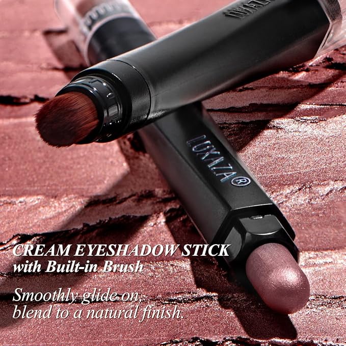 10PCS Eyeshadow Stick,Shimmer And Matte Brown Metallic Cream Eyeshadow Pencil Crayon with Smudge-proof & Waterproof,Eye Brightener Stick, Ideal Gift for Women - Espresso