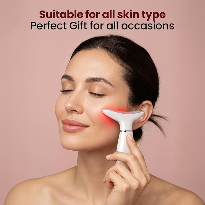 KLY Beauty 7-in-1 Beauty Facial Massager for Face and Neck – Thermal & Vibrating Facial Tool for Wrinkle Reduction, Skin Firming, Skin Lifting and Skin toning| With Retinol Collagen Creme