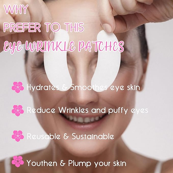 CCbeauty Reusable Under Eye Patches + Eye Cream Applicator Value Set | 100% Silicone Eye Gel Pads | Boost Hydration | Minimize Fine Lines + Wrinkles + Dark Circles | Storage Tin Included | White